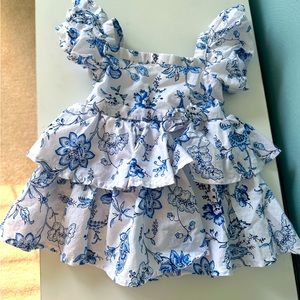 Janie & Jack floral blue dress 6-12 months